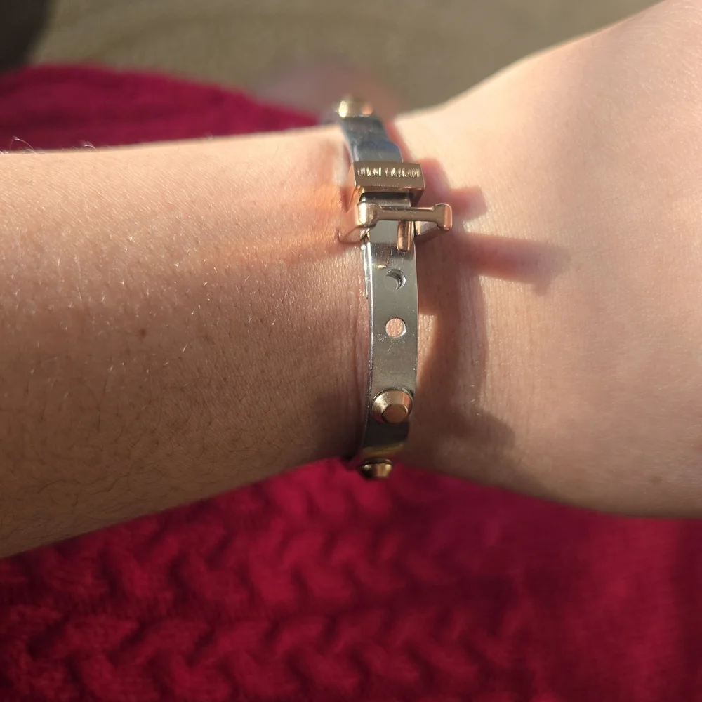 Michael Kors Two-Tone Stud Accent Bangle - Silver & Gold